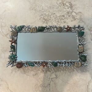 Pier 1 Coastal Shell Mirror Tray – Nautical Beach Decor